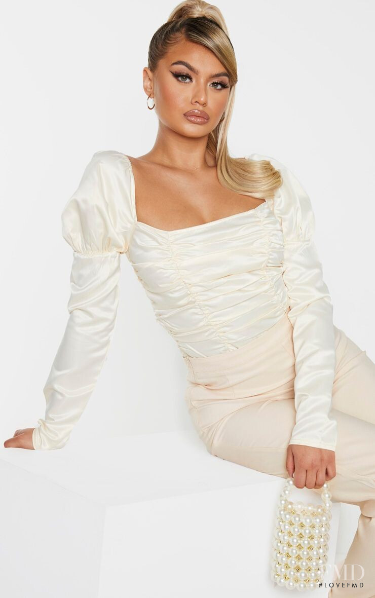 Sofia Jamora featured in  the PrettyLittleThing catalogue for Spring/Summer 2020