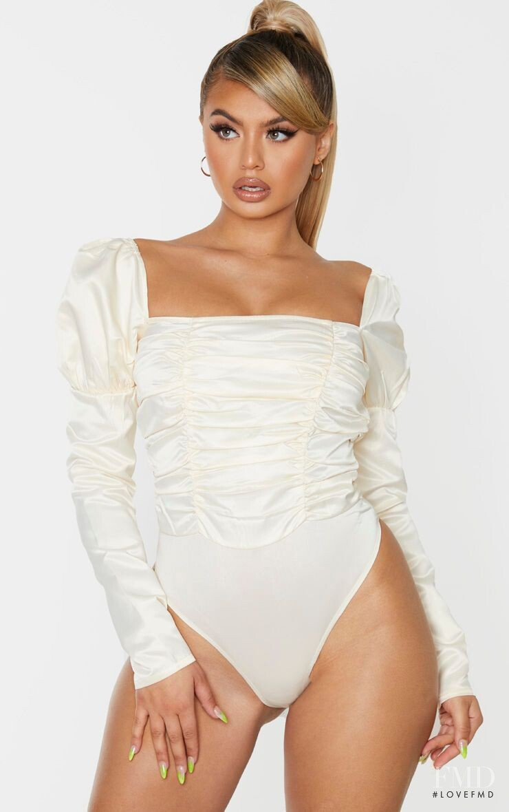 Sofia Jamora featured in  the PrettyLittleThing catalogue for Spring/Summer 2020