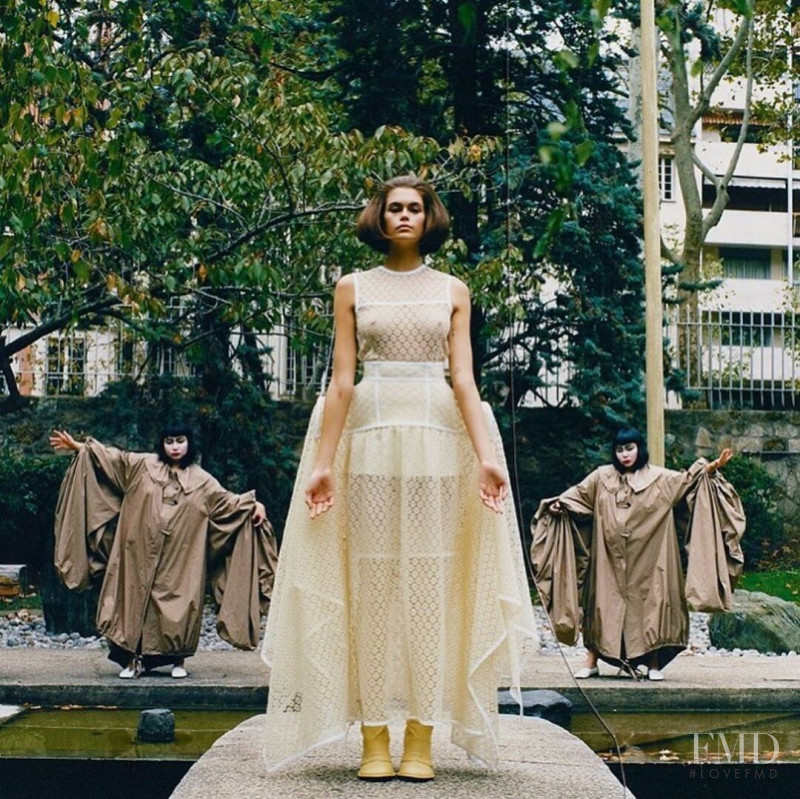 Kaia Gerber featured in  the Loewe advertisement for Spring/Summer 2020