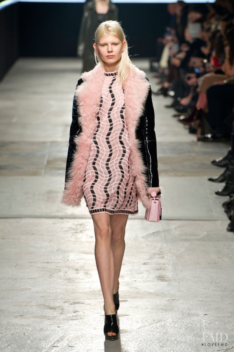 Ola Rudnicka featured in  the Christopher Kane fashion show for Autumn/Winter 2014
