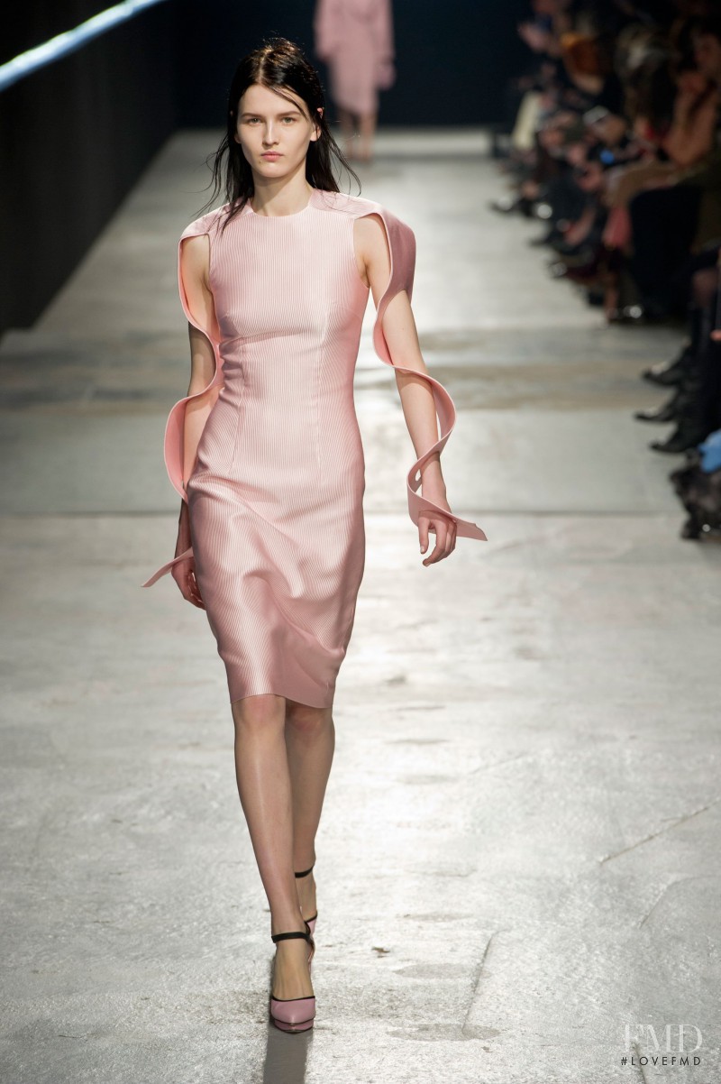 Katlin Aas featured in  the Christopher Kane fashion show for Autumn/Winter 2014