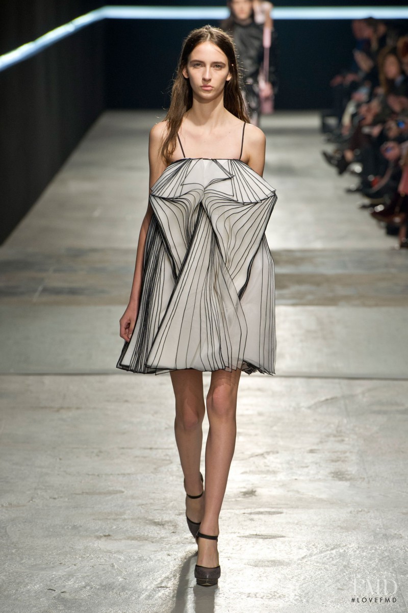 Waleska Gorczevski featured in  the Christopher Kane fashion show for Autumn/Winter 2014