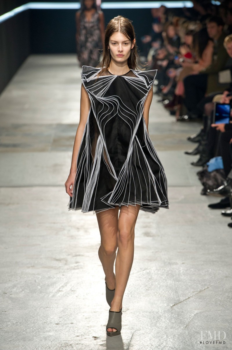 Ophélie Guillermand featured in  the Christopher Kane fashion show for Autumn/Winter 2014