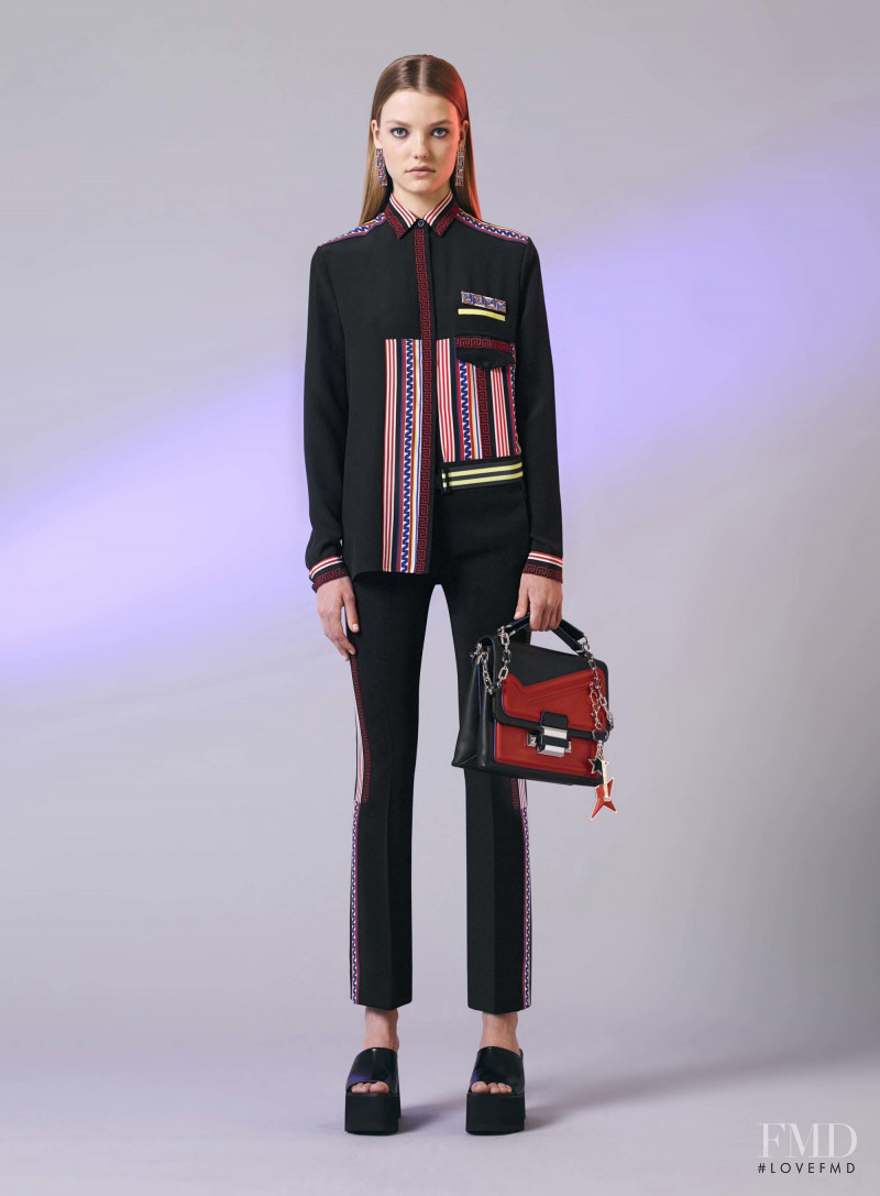 Roos Abels featured in  the Versace lookbook for Resort 2017