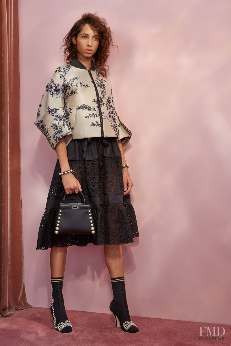 Yasmin Wijnaldum featured in  the Fendi lookbook for Resort 2018