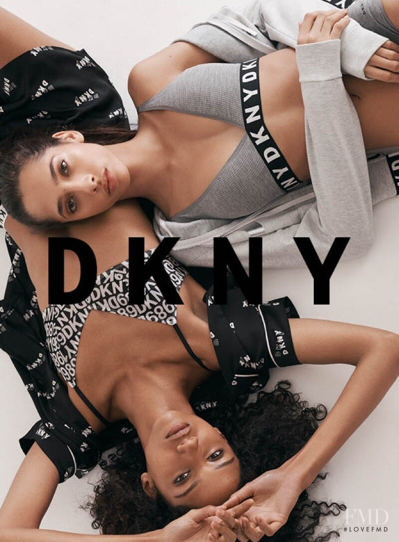 Yasmin Wijnaldum featured in  the DKNY Shapewear & Intimates advertisement for Spring/Summer 2019