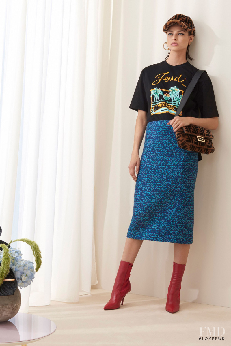 Birgit Kos featured in  the Fendi lookbook for Pre-Fall 2018