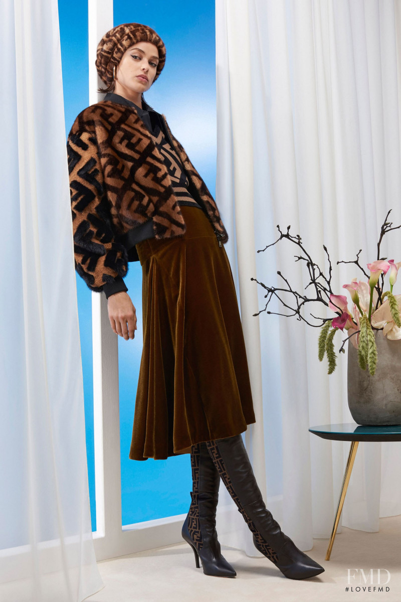 Birgit Kos featured in  the Fendi lookbook for Pre-Fall 2018