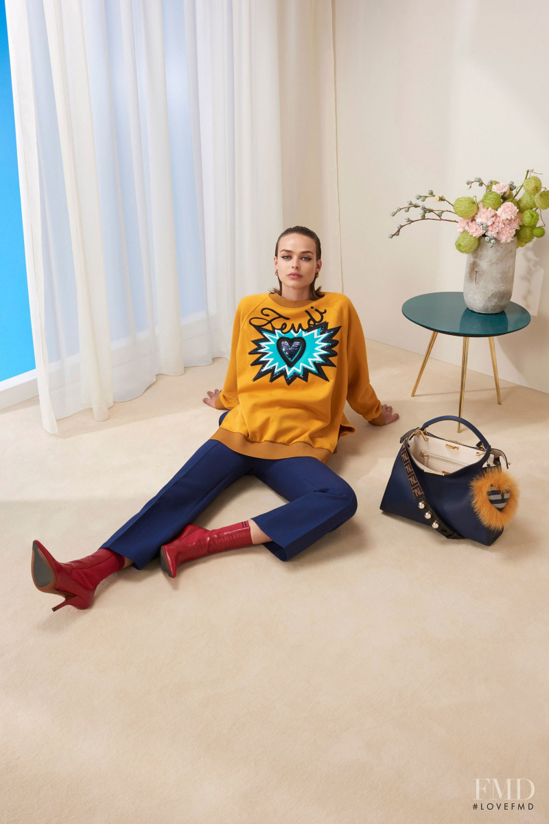 Birgit Kos featured in  the Fendi lookbook for Pre-Fall 2018