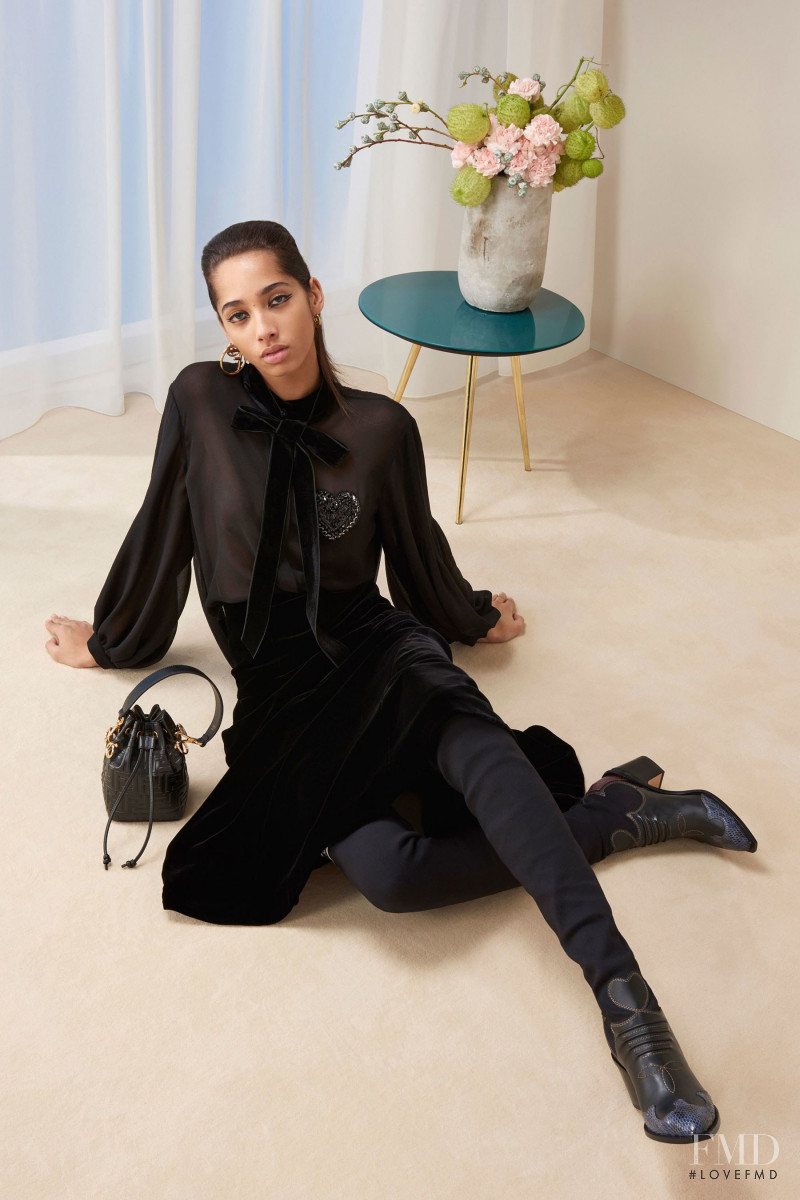 Yasmin Wijnaldum featured in  the Fendi lookbook for Pre-Fall 2018