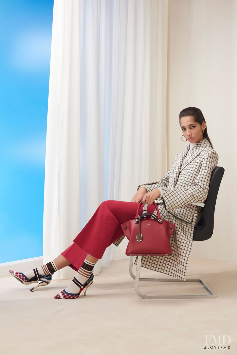 Yasmin Wijnaldum featured in  the Fendi lookbook for Pre-Fall 2018