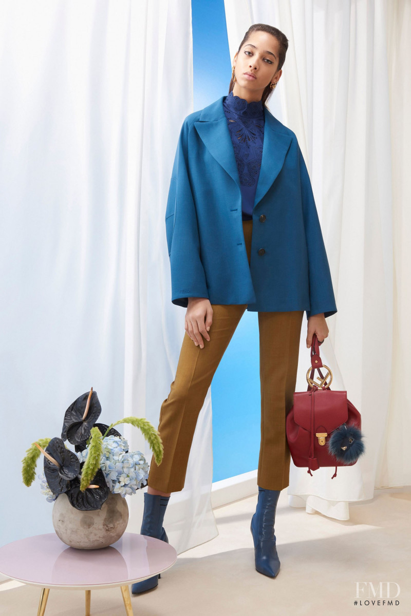 Yasmin Wijnaldum featured in  the Fendi lookbook for Pre-Fall 2018