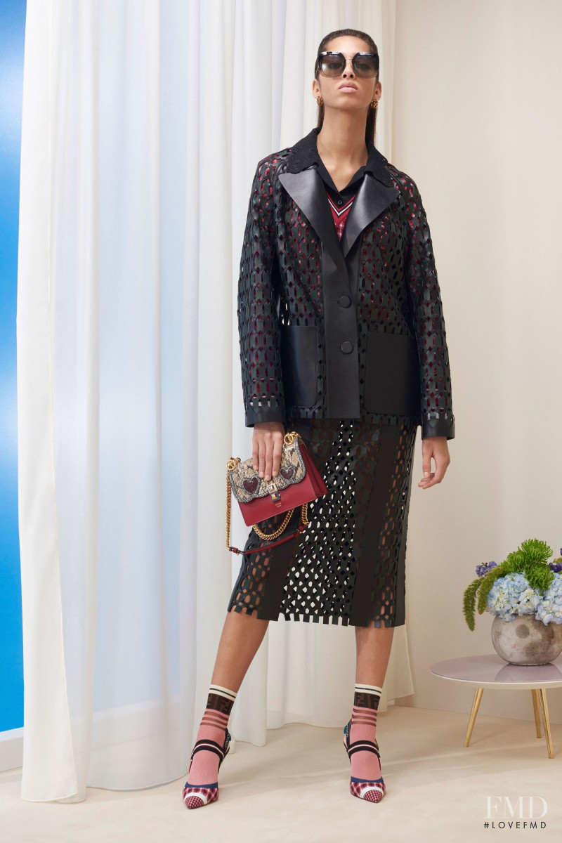 Yasmin Wijnaldum featured in  the Fendi lookbook for Pre-Fall 2018