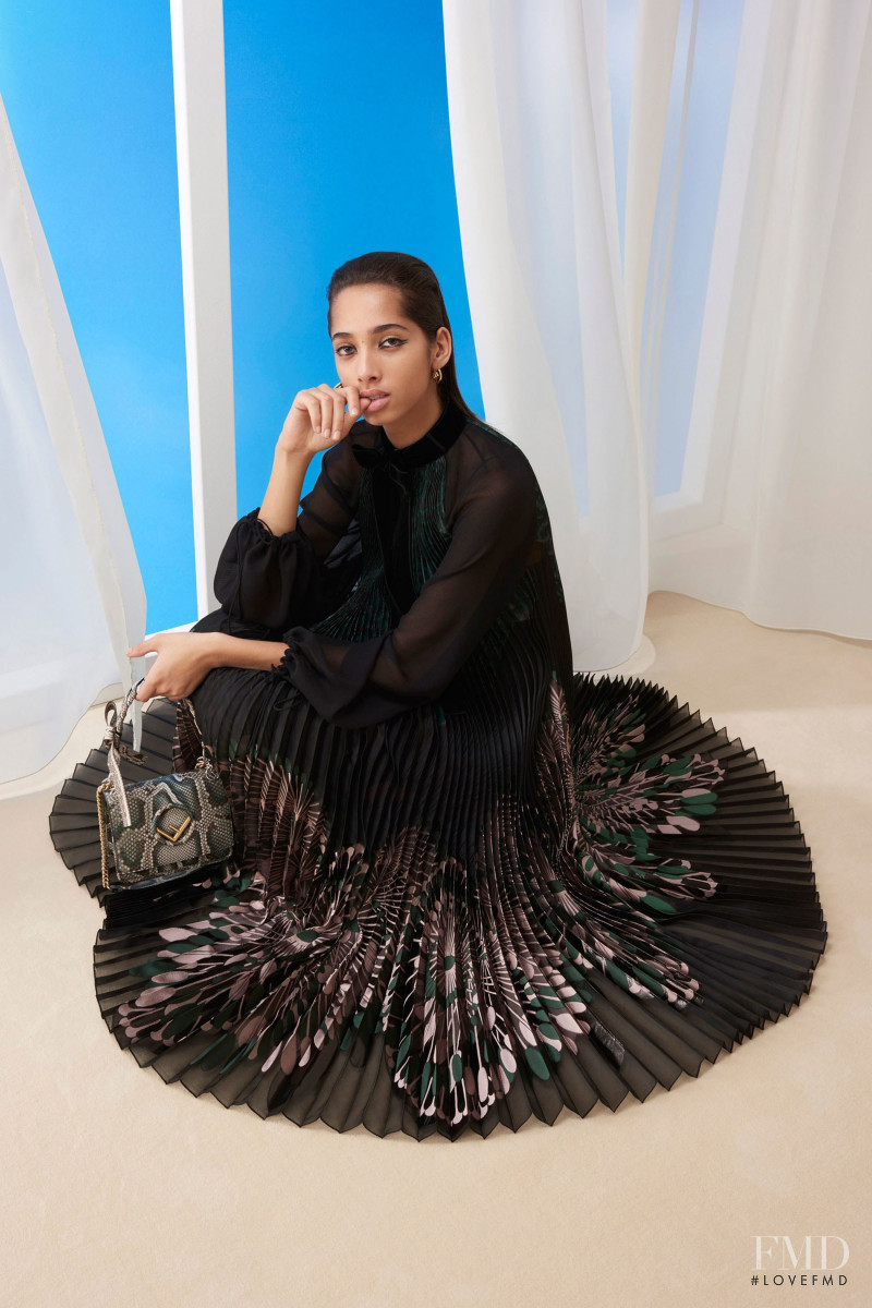 Yasmin Wijnaldum featured in  the Fendi lookbook for Pre-Fall 2018