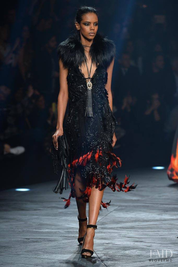 Grace Mahary featured in  the Roberto Cavalli fashion show for Autumn/Winter 2014