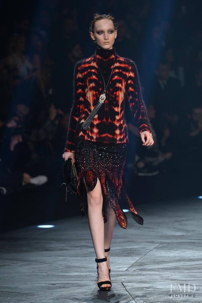 Nika Cole featured in  the Roberto Cavalli fashion show for Autumn/Winter 2014