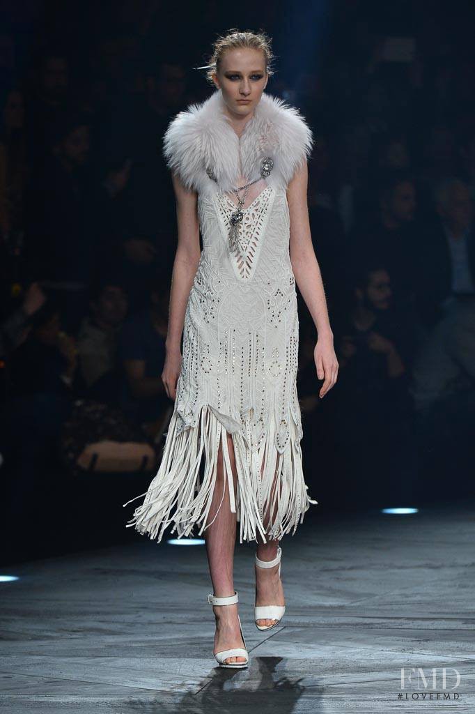 Charlotte Lindvig featured in  the Roberto Cavalli fashion show for Autumn/Winter 2014