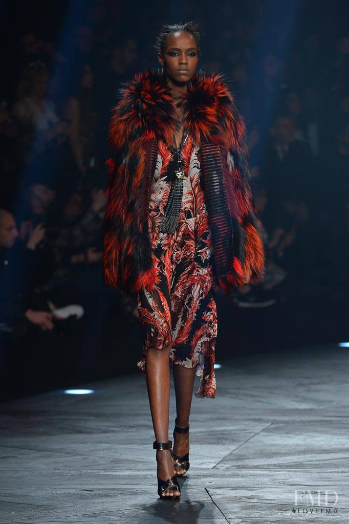Leila Ndabirabe featured in  the Roberto Cavalli fashion show for Autumn/Winter 2014