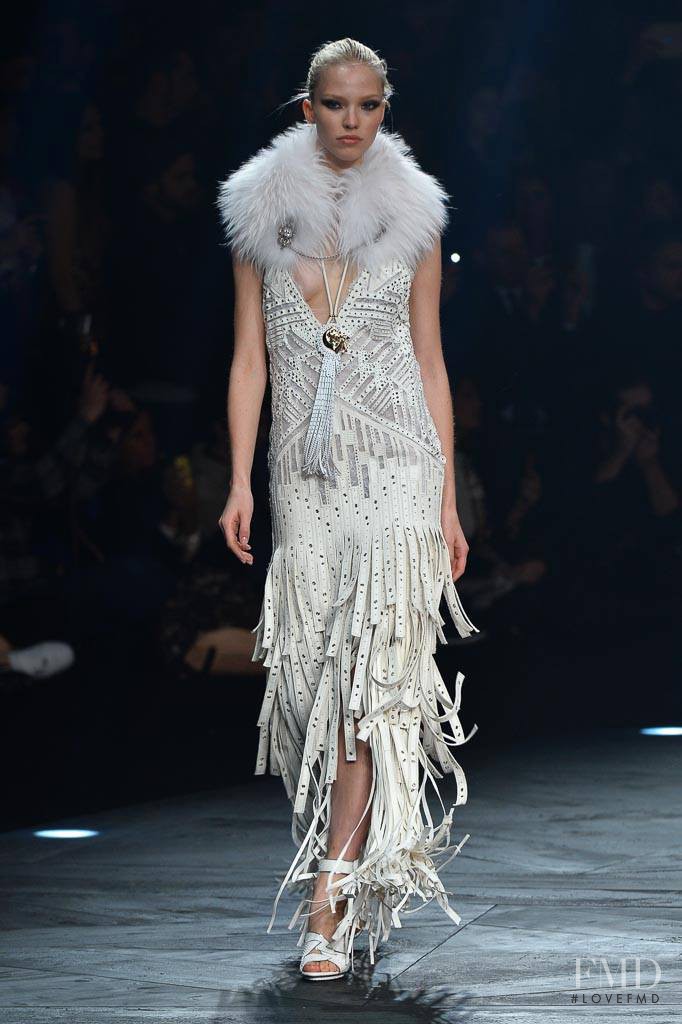 Sasha Luss featured in  the Roberto Cavalli fashion show for Autumn/Winter 2014