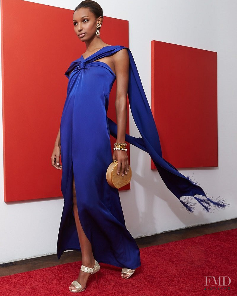 Jasmine Tookes featured in  the Neiman Marcus Capes + Drapes lookbook for Spring/Summer 2016