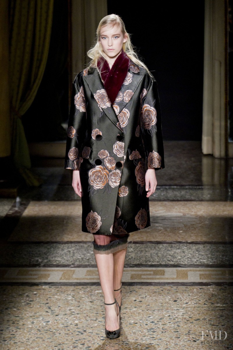 Eva Berzina featured in  the Aquilano.Rimondi fashion show for Autumn/Winter 2014