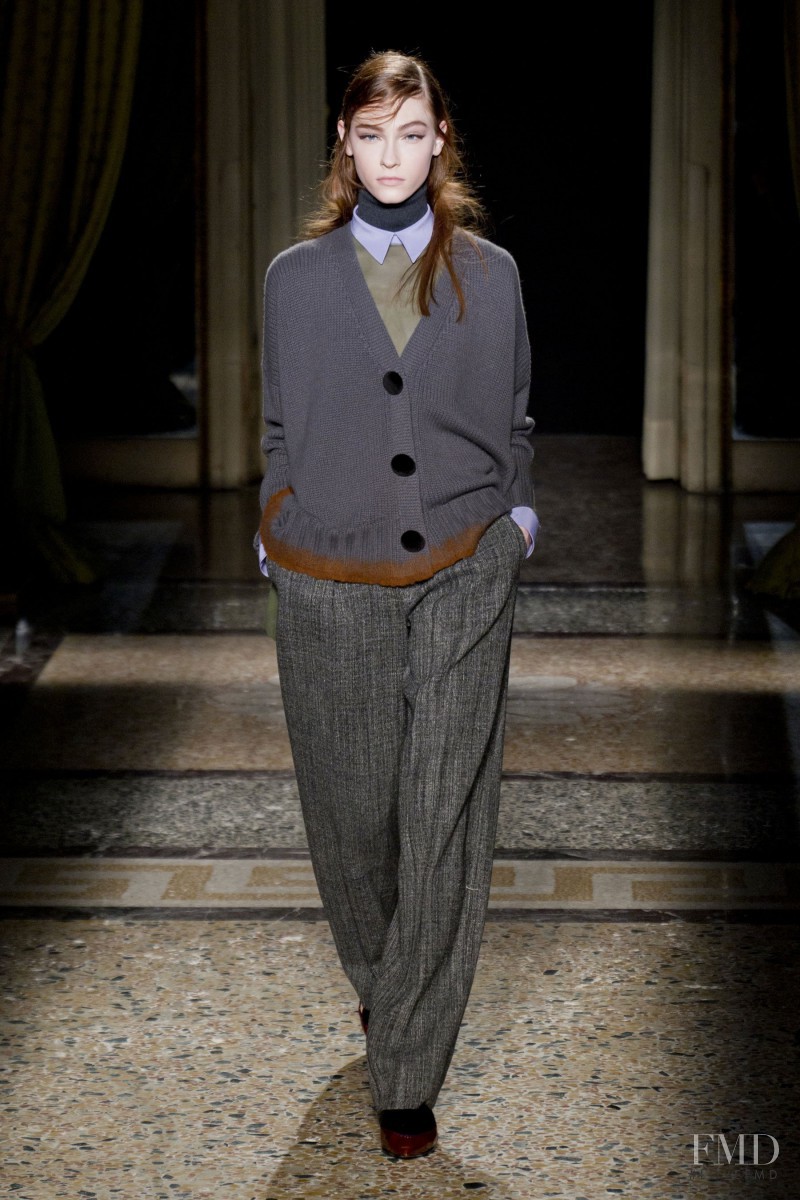 Lera Tribel featured in  the Aquilano.Rimondi fashion show for Autumn/Winter 2014