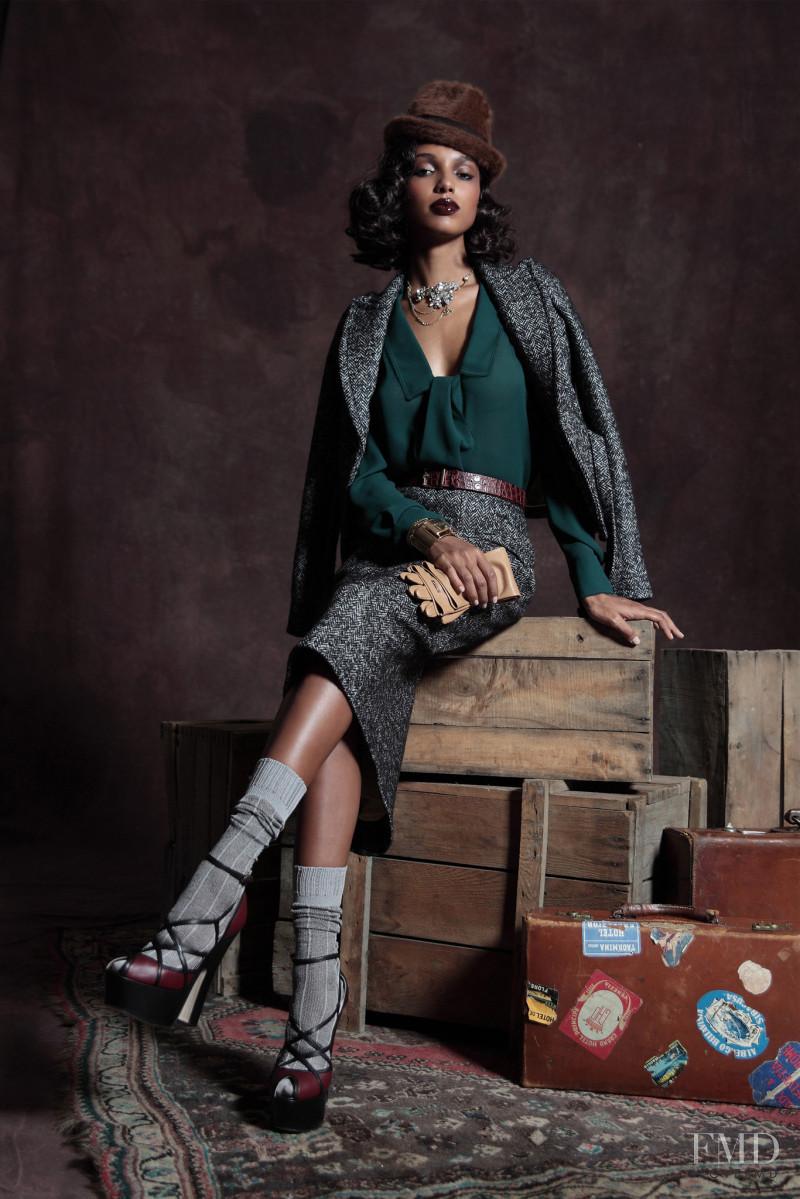 Jasmine Tookes featured in  the DSquared2 lookbook for Pre-Fall 2013