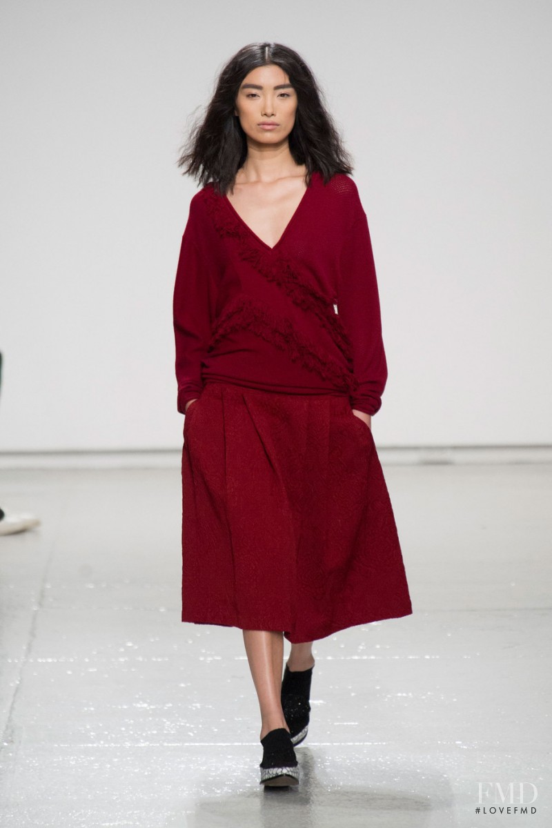 Meng Die Hou featured in  the Tracy Reese fashion show for Autumn/Winter 2014