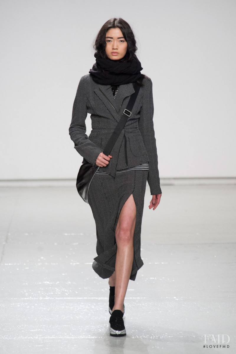 Qi Wen featured in  the Tracy Reese fashion show for Autumn/Winter 2014