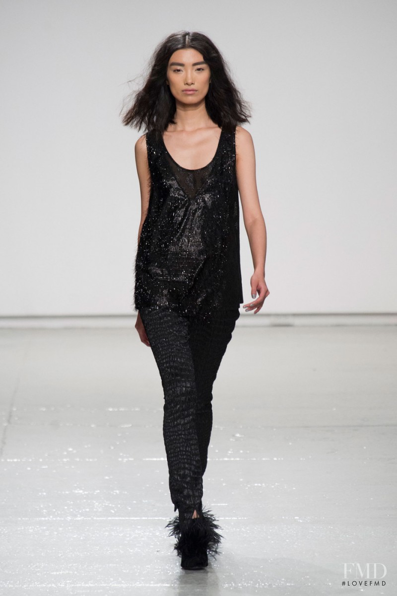 Meng Die Hou featured in  the Tracy Reese fashion show for Autumn/Winter 2014