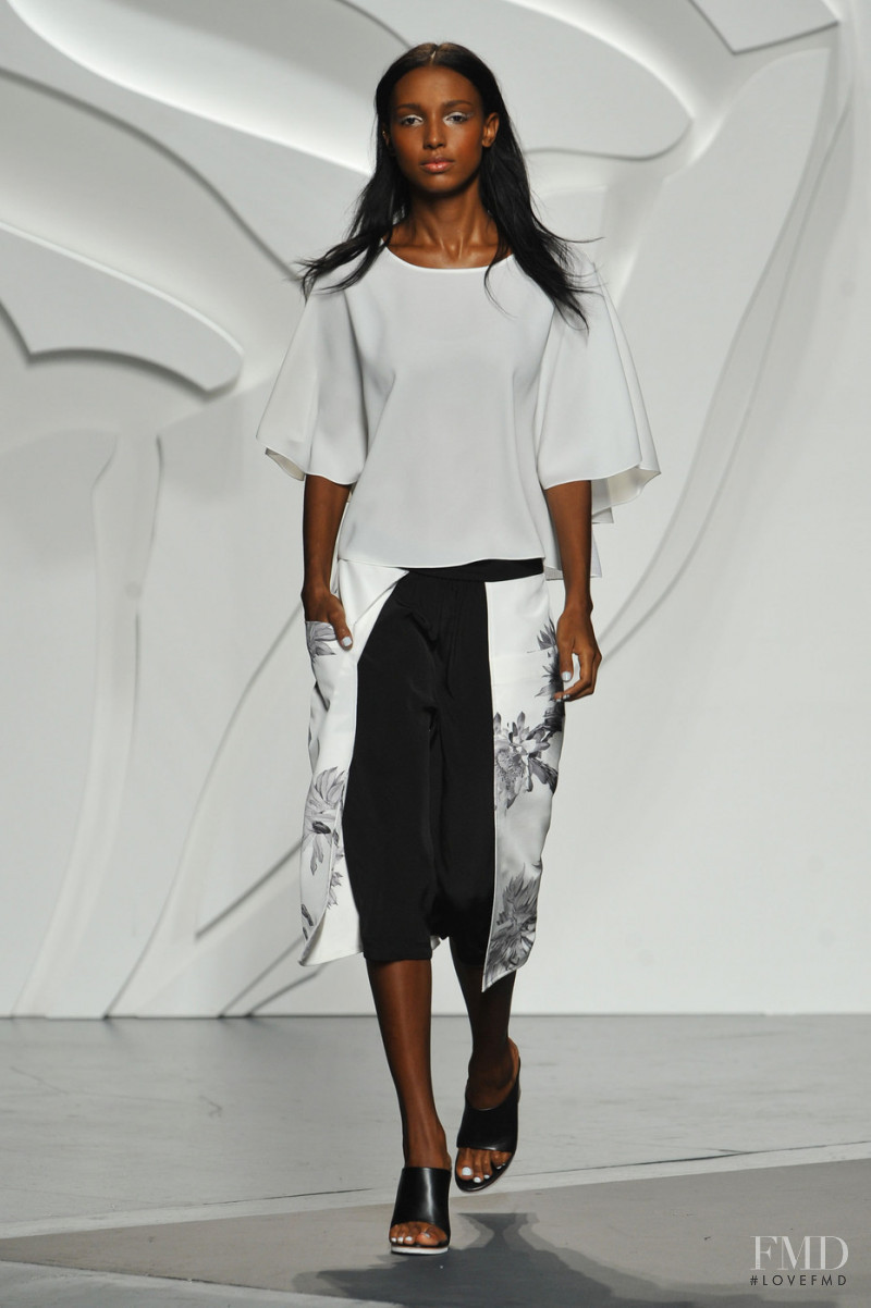 Jasmine Tookes featured in  the Tibi fashion show for Spring/Summer 2014