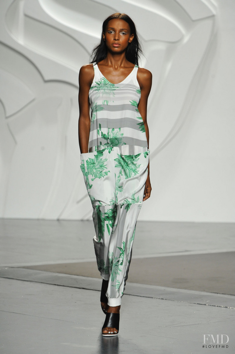Jasmine Tookes featured in  the Tibi fashion show for Spring/Summer 2014