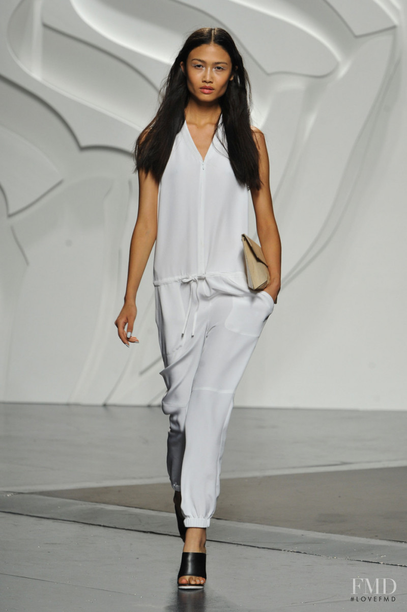 Yulia Saparniiazova featured in  the Tibi fashion show for Spring/Summer 2014