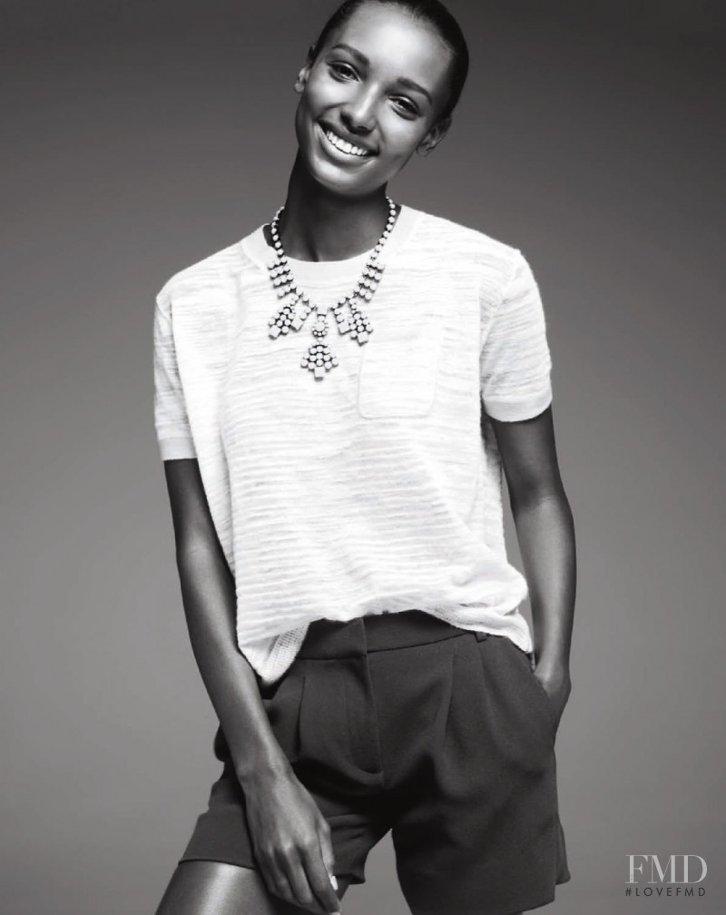 Jasmine Tookes featured in  the J.Crew Balck & White lookbook for Summer 2014