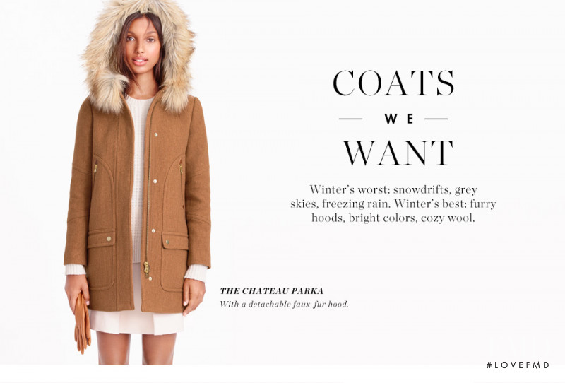 Jasmine Tookes featured in  the J.Crew lookbook for Winter 2014