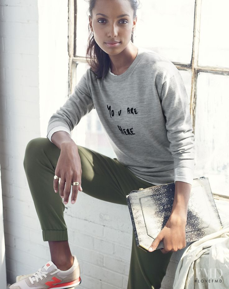 Jasmine Tookes featured in  the J.Crew lookbook for Pre-Fall 2014