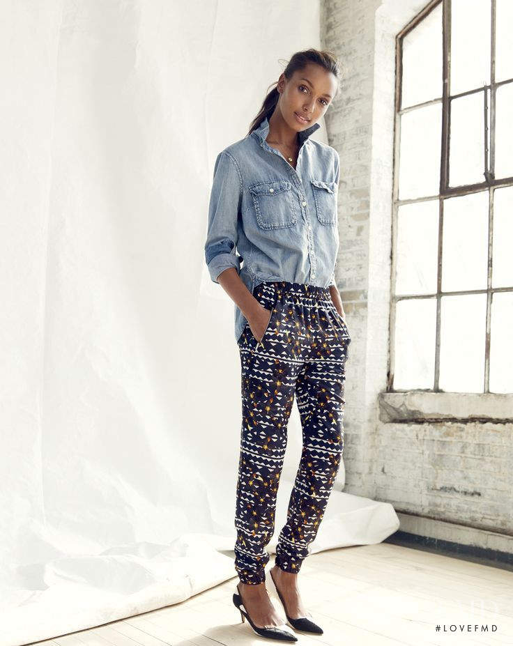 Jasmine Tookes featured in  the J.Crew lookbook for Pre-Fall 2014