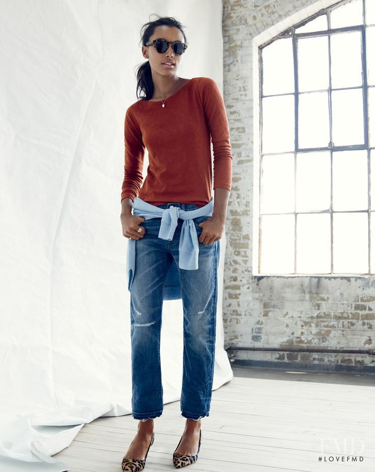 Jasmine Tookes featured in  the J.Crew lookbook for Pre-Fall 2014