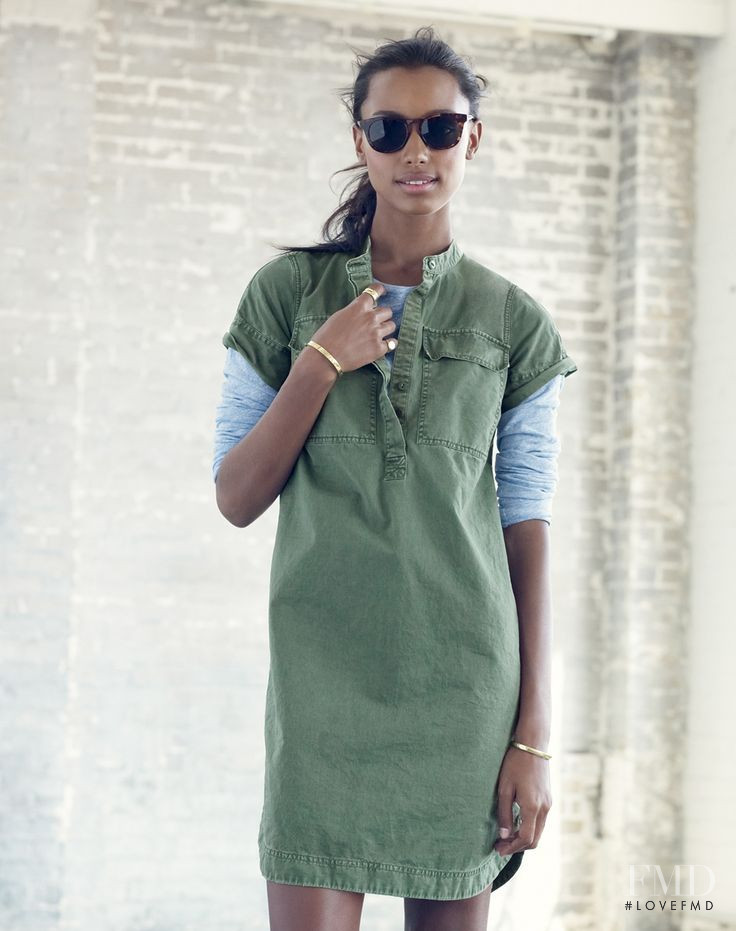 Jasmine Tookes featured in  the J.Crew lookbook for Pre-Fall 2014