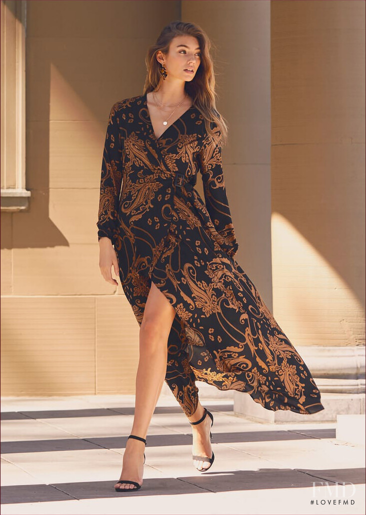 Lorena Rae featured in  the Lulus lookbook for Resort 2020