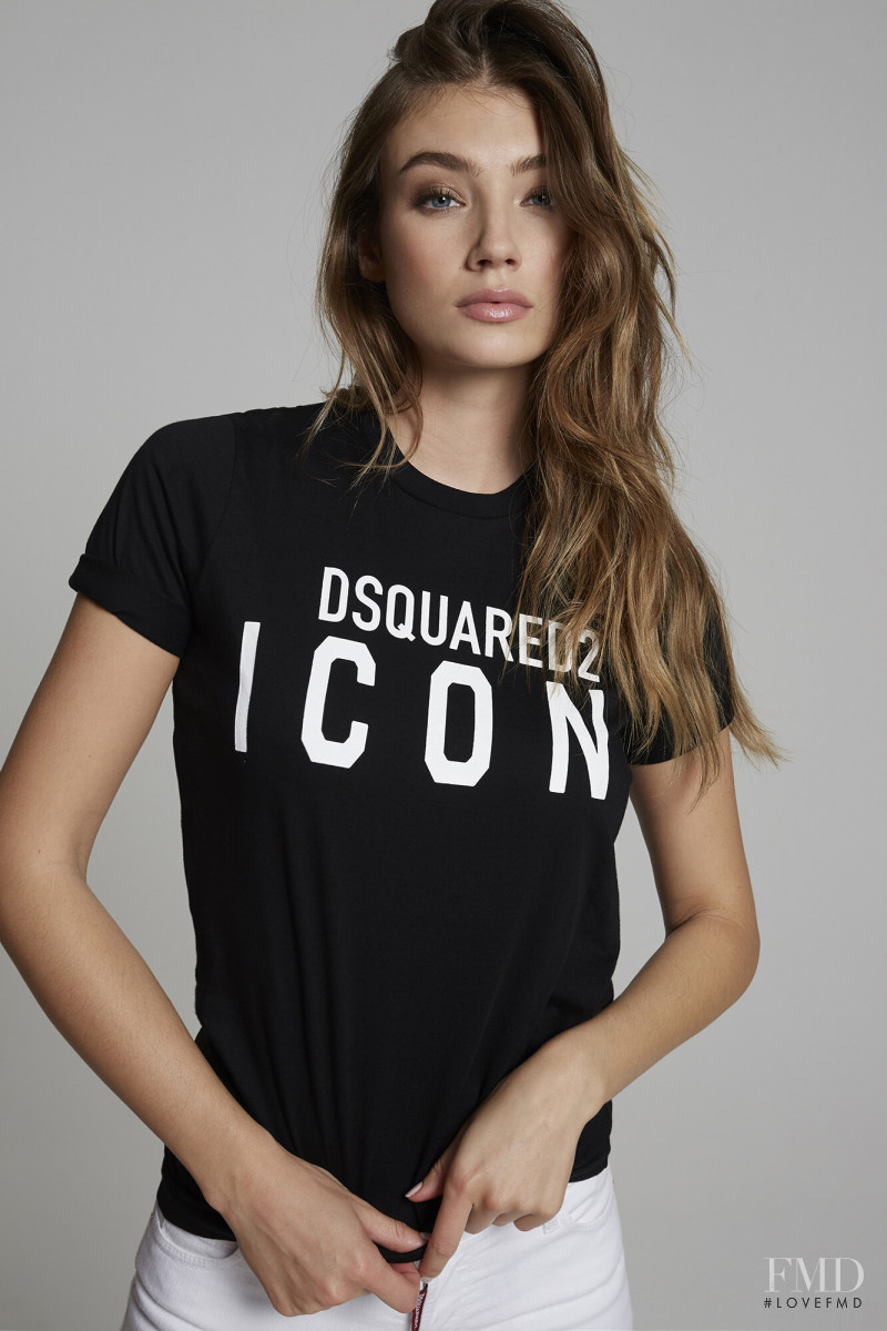 Lorena Rae featured in  the DSquared2 catalogue for Spring/Summer 2020