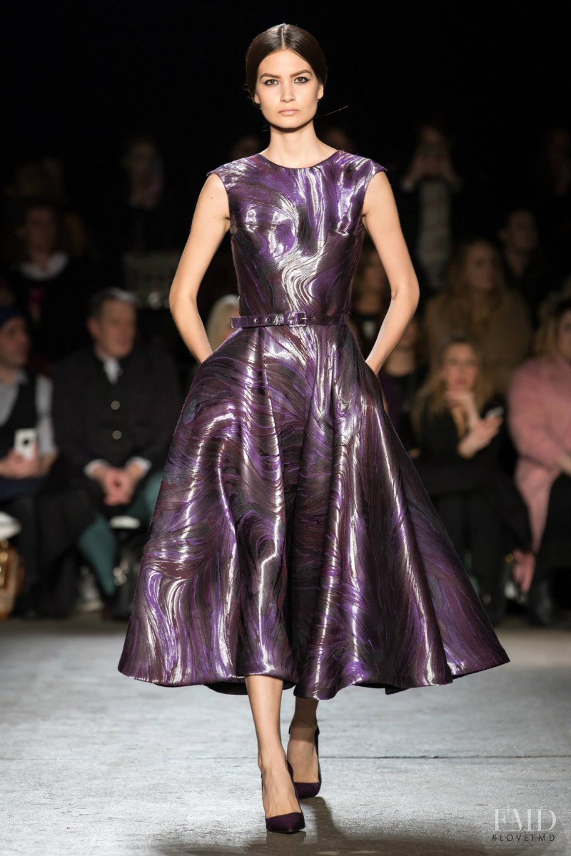 Monika McCarrick featured in  the Christian Siriano fashion show for Autumn/Winter 2014