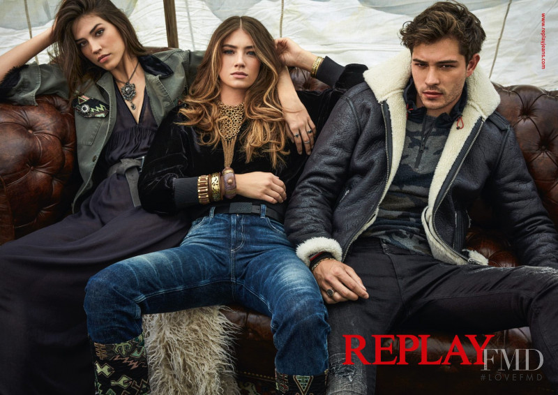 Lorena Rae featured in  the Replay advertisement for Autumn/Winter 2018