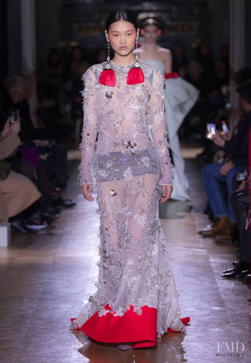 Cai Guannan featured in  the Valentino Couture fashion show for Spring/Summer 2020