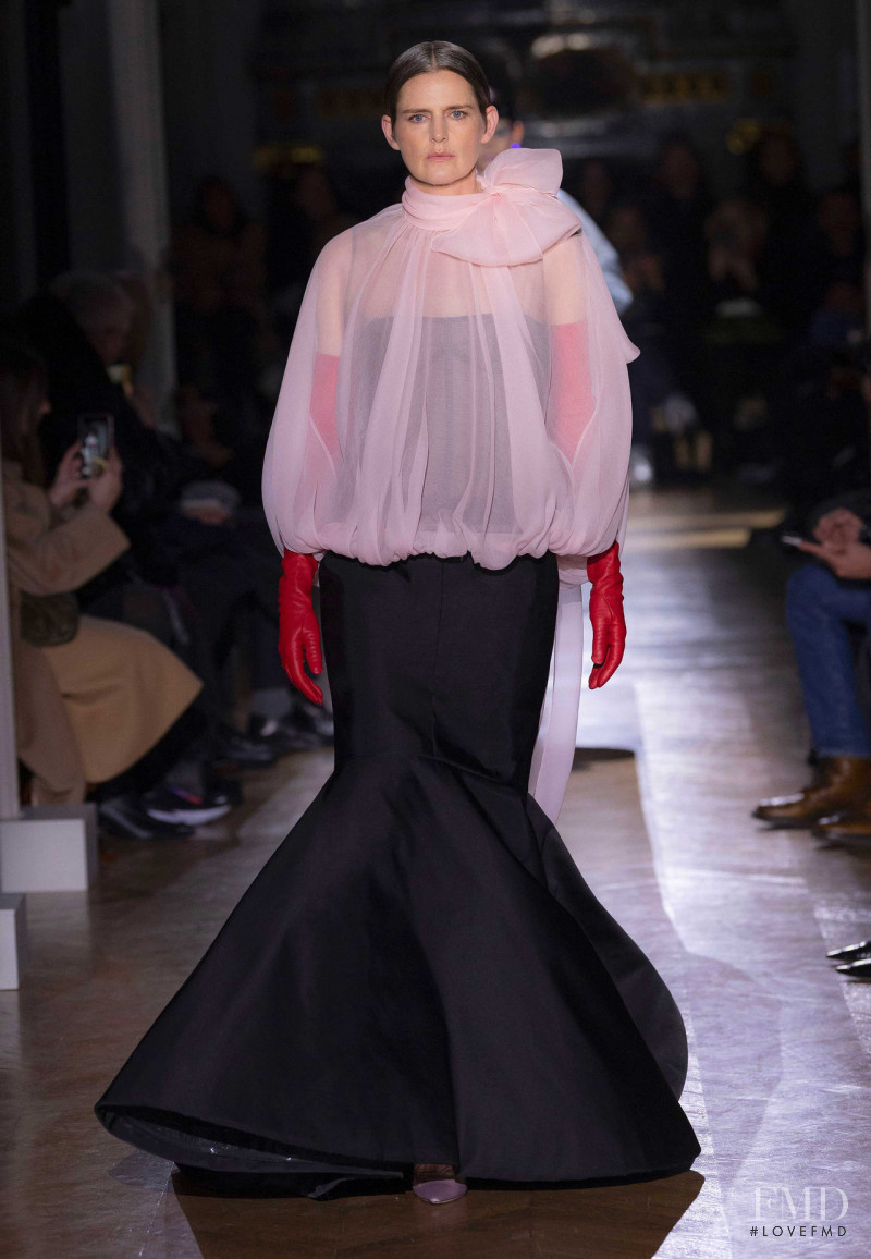 Stella Tennant featured in  the Valentino Couture fashion show for Spring/Summer 2020