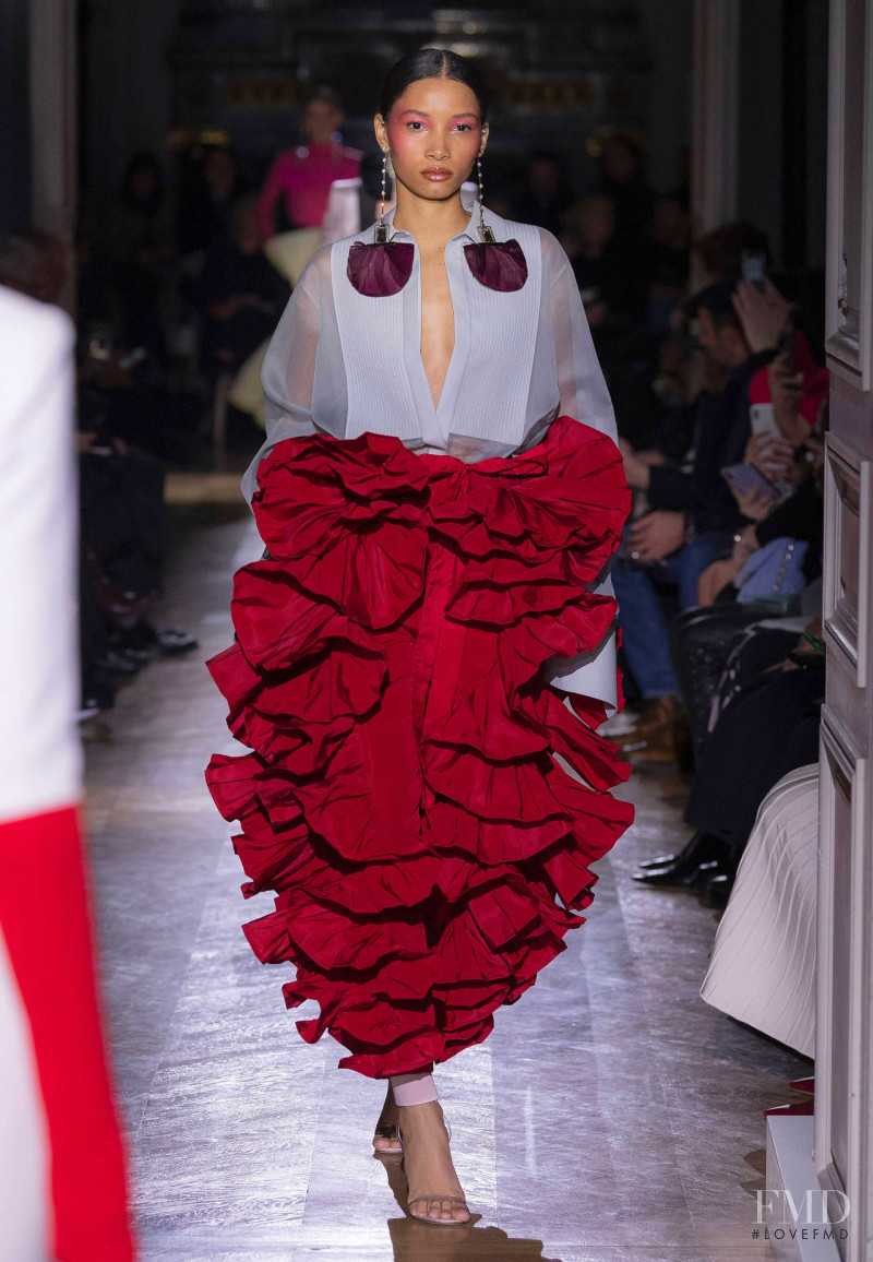 Lineisy Montero featured in  the Valentino Couture fashion show for Spring/Summer 2020