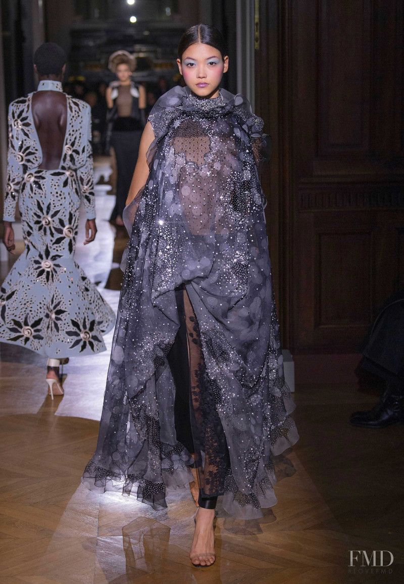 Mika Schneider featured in  the Valentino Couture fashion show for Spring/Summer 2020