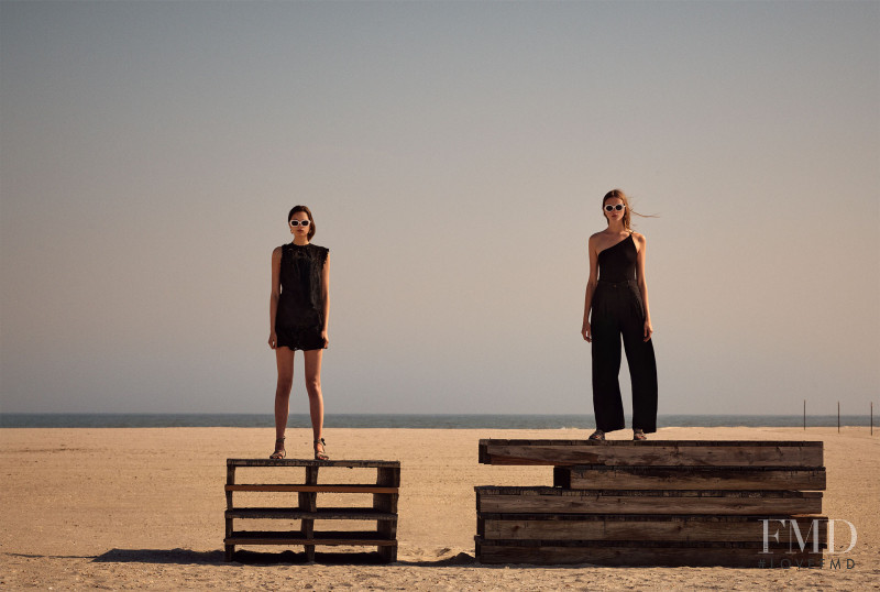 Noortje Haak featured in  the Zara Atlantic Beach advertisement for Spring/Summer 2018