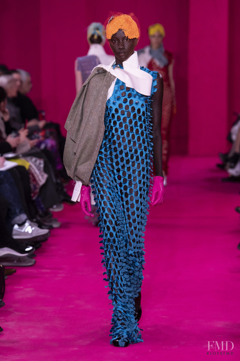 Anok Yai featured in  the Maison Martin Margiela Artisanal fashion show for Spring/Summer 2020