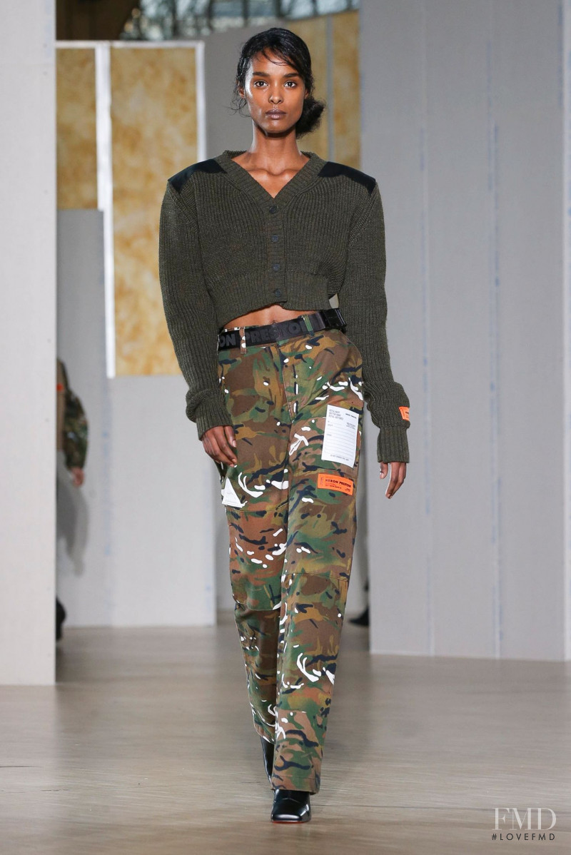 Malika Louback featured in  the Heron Preston fashion show for Autumn/Winter 2020